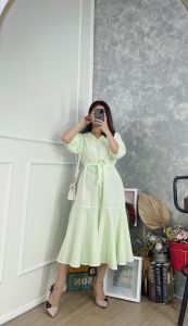 CJ FASHION - DRESS #2264 HA-EUN MERMAID PEARL MIDI DRESS PREMIUM