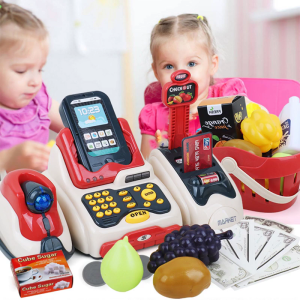 Supermarket Register Toy Kids Checkout Counter Playcashier Register For Kids PlayHouse Toy Credit Machine toy