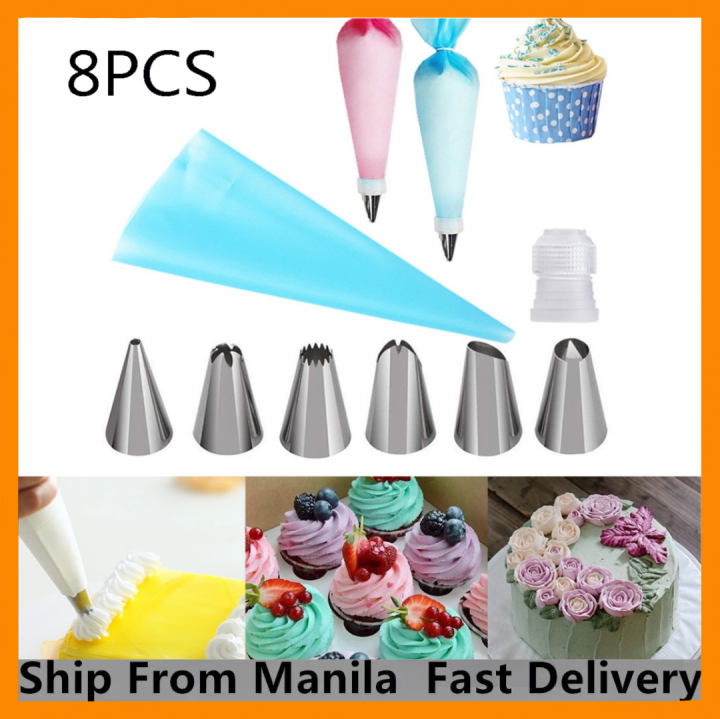 8Pcs Cake Cream Decorating Mouth Set Tools Piping Tips Pastry