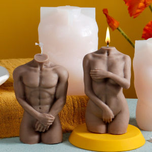 3D Human Body Silicone Candle Mold Shy Male Female Body DIY Cake Chocolate Ornament Mold Handmade Soap Candle Making Resin Mold