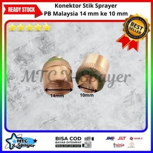 Konektor Sprayer PB Malaysia 14mm ke 10mm | Nepel Konektor Stik Malaysia Drat Umum Ke Drat Malaysia