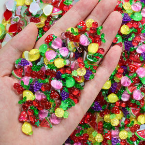 50pcs Cute Red Strawberry Nail Rhinestones Charms 3D Kawaii Flat Back Fruit Gems Jewelry Manicure DIY Nail Decoration Accessorie h260819