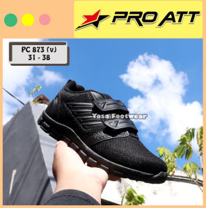 Yasa Footwear - Sepatu Sekolah PRO ATT PC 873V 31 - 38 / Sepatu Sekolah Hitam / Sepatu Sneakers Anak / Sepatu Keren /Sepatu Perekat