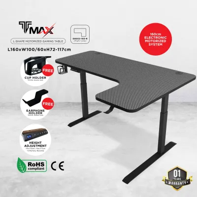 TMAX L-Shape L160cm Smart Lifting Gaming Table Adjustable Height Table With RGB Lighting Modern Style [𝟭 𝗬𝗘𝗔𝗥𝗦 𝗪𝗔𝗥𝗥𝗔𝗡𝗧𝗬]