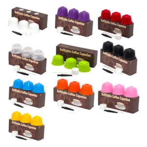 3 Pack Washable Cup Convenient Coffee Pods Reusable Coffee Cup Plastic Texture Perfect for Coffee Machines