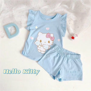 [Vải thun cotton] Đồ bộ cho bé gái thiết kế thun 4CSet quần áo trẻ em mặc nhà bộ cộc tay quần đùi mát mẻ mùa hè 8-25k