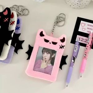 Creative Demon Plush Photocard Holder Cute Card Set for Girls Students Love Idol Photo Display Hanging Picture