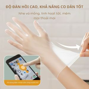 Găng Tay Vinyl Trong Suốt Không Màu PHANGIA Combo 4 Hộp (400 cái) | Dùng Trong Bếp Spa Không Bột