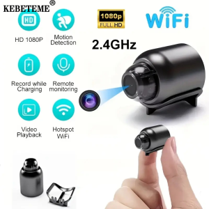 [จัดส่งในไทย] กล้องจิ๋ว KEBETEME ไวไฟไร้สายแบบ HD กล้องการมองเห็นได้ในเวลากลางคืน1080P ที่เชื่อมต่อโทรศัพท์มือถือระบบรักษาความปลอดภัยอัจฉริยะสำหรับบ้าน