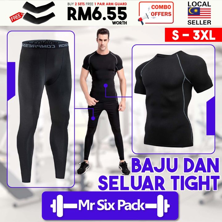 S - 3XL Unisex Gym Running Fitness Adult Tight Sport Shirt Long Sleeve  Inner Compression Wear Baju Sukan Lengan Panjang