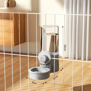 2 in1 Pet Cage Hanging Water Dispenser 520ml Large Capacity Hanging Cage Feeder 1.2L Bird Feeder Rabbit Water Bowl