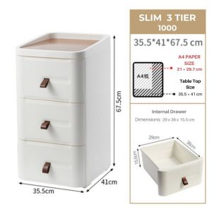 SG JAPAN Design Minimalist Drawer Cabinet Storage Bedside Table Nordic Style ✦ 3 TIER ✦ 4 TIER ✦ 2 SIZES by Thehomeshoppe