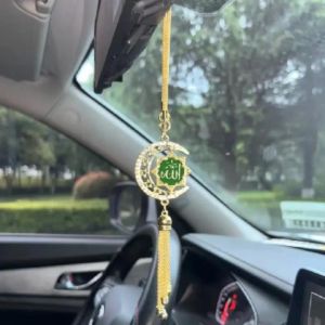 Keranixy Alloy Pendant Ornament Exotic Style Crystal Diamond Car Hanging Ramadan Decoration Muslim Church Souvenir