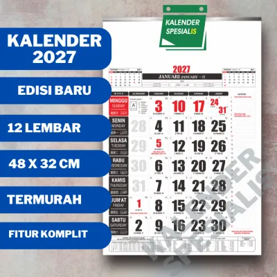 TAHUN 2027 KALENDER DINDING UKURAN STANDAR SERI TERLARIS