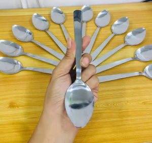 Elegant Thick Stainless Steel Spoon Fork Kutsara Tinidor Kitchen Flatware