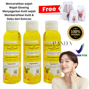 Toner Lemon  60ML  Perawatan wajah Glowing original -Toner pelicin extra lemon Gratis lemon pria/wanita mencerahkan wajah