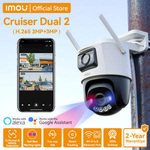 IMOU Cruiser Dual 2 Dual Lens Outdoor P&T Camera Wireless Security CCTV Connect to Cellphone Red-Blue Warning Lights