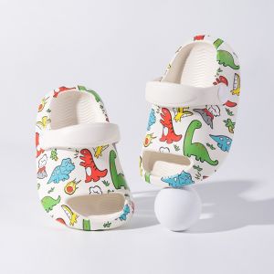 Childrens slippers home dinosaur print baby sandals boys and girls non-slip soft sole slippers (24 hours in stock)