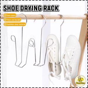 MaxPlus【Ready in Stock】 Stainless Steel Shoes Drying Hanger Shoes Drying Rack Hanging Shoe Organizer Space Saving 1Pc