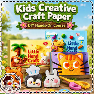 Kids Paper Cutting Set With Safety Scissors Montessori Diy Craft Cards Hand Eye Coordination