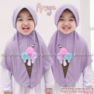 PROMO !!! JILBAB ANAK PEREMPUAN SEKOLAH TK SD MOTIF ES KRIM 3D LUCU MURAH BAHAN JERSEY VARIASI TALI KARET BELAKANG KEKINIAN TERBARU 2023