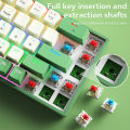 BOW G68S Wired Mechanical Gaming Keyboard 68 Keys ABS Hot-swappable Mixed light Detachable Type-C Wired Wireless BT Gaming Keyboards Anti-ghosting. 