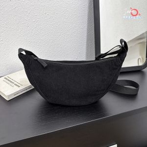 Tas Selempang Nylon Wanita Corduroy Casual Half Moon Belt Korea Fashion JOFTS212