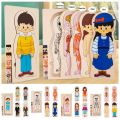 BEIBEI Educational Toys Early Learning Toys Multi-Layer Wooden Human Body Puzzle Boys Girls Parent-child Interaction Body Structure Puzzle Learning Toys Panel Toy Educational Anatomy Jigsaw Cognitive Teaching Aids. 