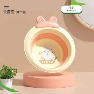 Chậu rửa mặt cho bé chậu gấp gọn cho bé tai thỏ tròn cao cấp đáng yêu thau rửa mặt an toàn cho bé - Happy Home 4U