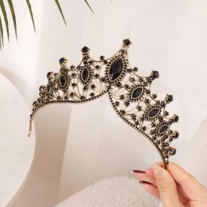 Minwen Vintage Luxury Shiny Crown Princess Tiara Bridal Tiara Rhinestone Crown For Women Girls Wedding Hair Accessories Bride Crown