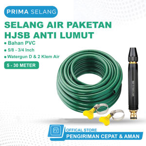 Prima Selang Paket Semprotan Selang Air 15 Meter Sampai 30 Meter Selang Air Cuci Motor Siram Tanaman Dengan Watergun Jet Spray Lurus Selang Benang Anti Lumut Berkualitas