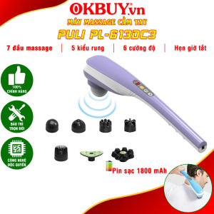 Máy đấm lưng máy massage cầm tay 7 đầu máy mát xa cầm tay Puli PL-613DC3 - Cán tay cầm dài matxa được lưng cổ vai gáy 5 kiểu rung 6 tốc độ