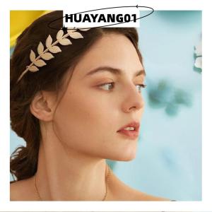 HUAYANG01 [HOT FASHION] New Retro Color Leaf Headband Headpiece Crown Tiara Headdress Goddess Greek Head Jewelry Bride Wedding Hair Accessories