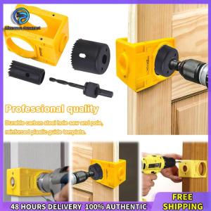 Winnereco 1-3/8-ชุดติดตั้งล็อคล็อค 1-3/4 นิ้วพร้อมคำแนะนำเทมเพลตเครื่องมือปรับประตูไม้ที่ปรับได้ชุดสำหรับประตูไม้