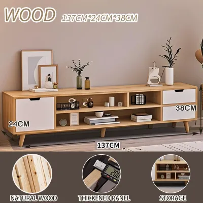 STON TV Cabinet With Drawers With Storage Rack Modern Kabinet Living Room Nordic Style TV Console White/Brown/Wood 电视柜带抽屉