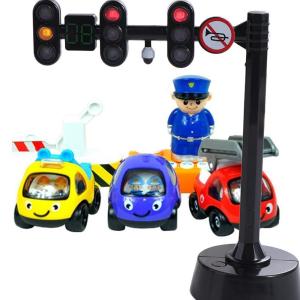 XUANY Safety Traffic Toy Light Signs Model Mini Traffic Light Building Blocks Signal Model Electronics Toy Electronic Mini Stop Model Toys Kids Gift