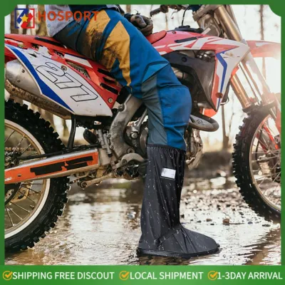 【HOSPORT】 High Tube Cycling Bike Rain Boot Creative Rainproof Shoes Cover Waterproof Motorcycle Rain Boot Reusable Thick Shoes Cover for Motorcycle Riding Bike
