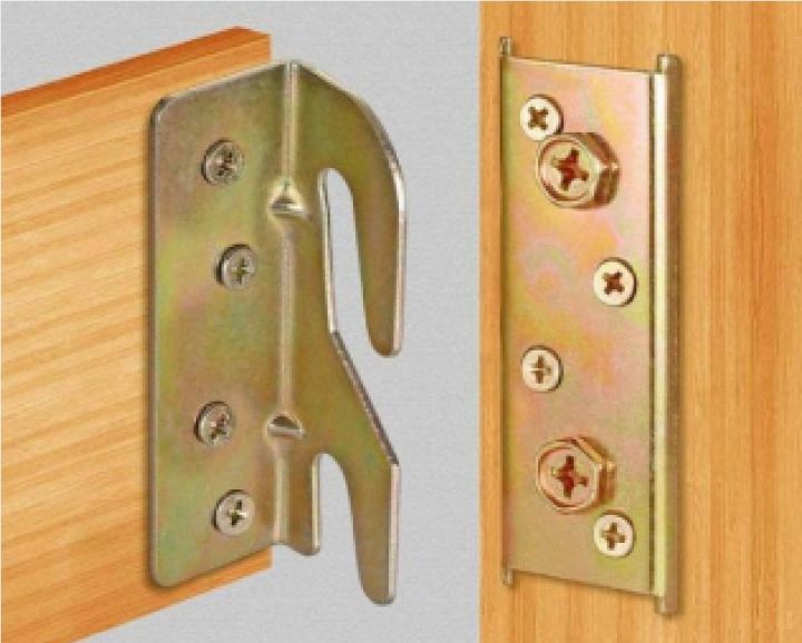 4Pcs Bed Brackets,Bed Rail Brackets,BedRail Fittings,Heavy Duty Non