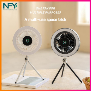 New Tripod Fan Outdoor multifunctional digital display fan portable household ceiling fan camping