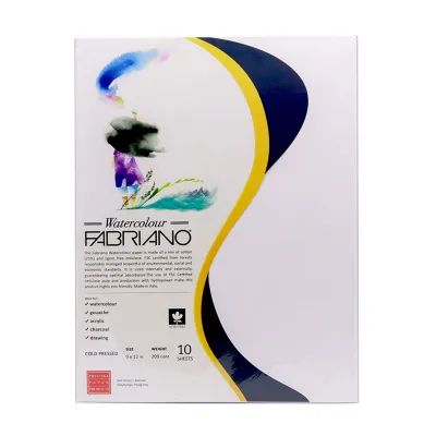 Fabriano Watercolor 25% Cotton 200gsm 9x12inches 10sheets per pack