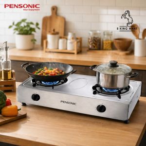 PENSONIC Gas Cooker Whirlwind Power Flame 4.5kW  X 2 Burner Stove PGC-5602S Stainless Steel Body Dapur Masak Api Kuat
