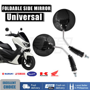 MOTORCYCLE FOLDABLE CARBON SIDE MIRROR UNIVERSAL YAMAHA Clean Lens ADJUSTABLE