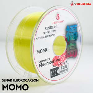 Senar Pancing 150 Meter Momo Warna Kuning Hijau Fluorocarbon Fukushima / Senar Anti Keriting Saltwater Fast Sinking Fluorocarbon Composite