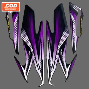striping sticker Yamaha RX King tahun 2005 HITAM UNGU Fullset