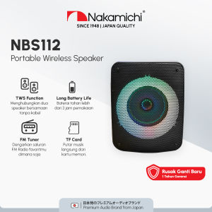 Nakamichi NBS 112 Portable Wireless Speaker Audio Bluetooth RGB