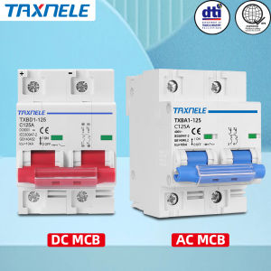 TAXNELE 2P DC 600V AC 400V Solar Mini Circuit Breaker 125A 100A 80A AC DC MCB for Photovoltaic PV System