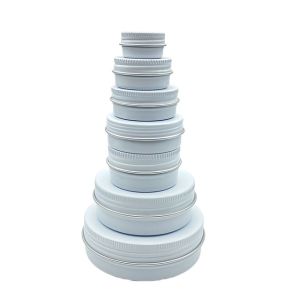 10Pcs Empty Aluminum Tin Jar Cans Container Screw Top 5g 10g 15g 20g 30g 50g 60g Silver Matte-Black Matte-rose-gold