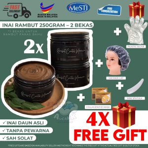 [4 FREEGIFT] INAI RAMBUT SIAP BANCUH 250g Daun Asli Rambut Gugur Hair Fall Treatment Henna Innai Sah Solat