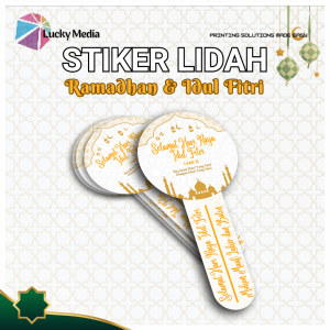 [10pcs] Stiker Idul Fitri Bulat Lidah Sticker Seal Lebaran Ramadhan Puasa Segel Toples Eid Mubarak A