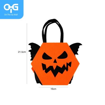 On The Go Mall Halloween Gift Handbag Pumpkin Ghost Pattern Candy Bag For Treat Or Trick Party Supplies